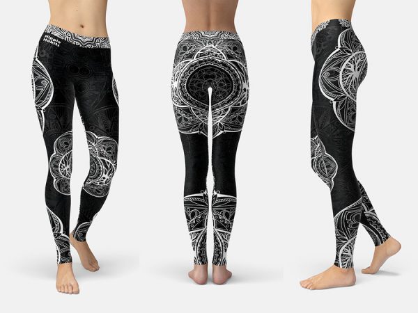 Legginsy Hippie Habits – Silver Mandala – joga, yoga – fitness – sportswear