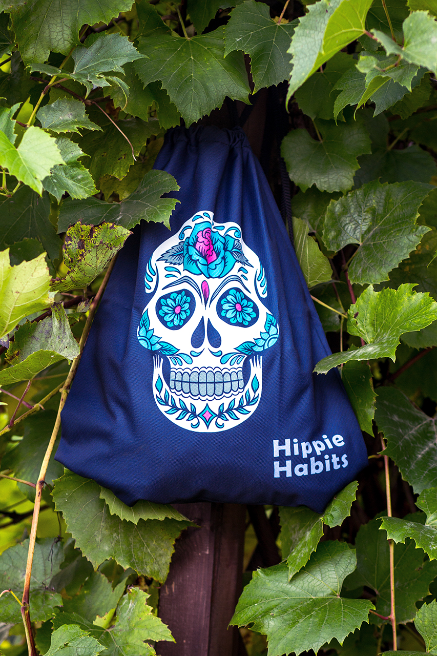 Hippie Habits – Candy Skull – plecak, worek –  joga, yoga – fitness – sportswear